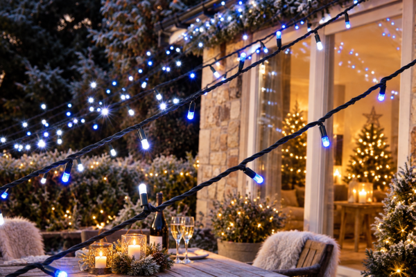 Led bi colour patio at winter