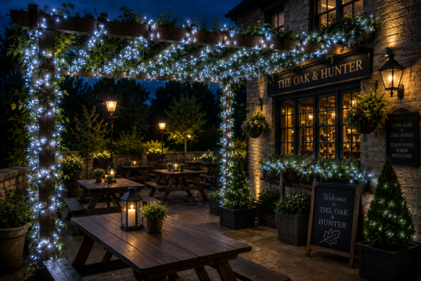 Outdoor cluster ice white pub