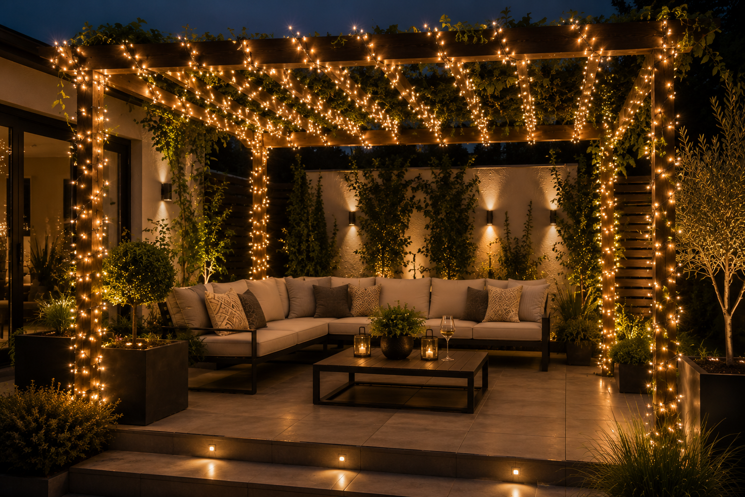 Outdoor warm white cluster garden