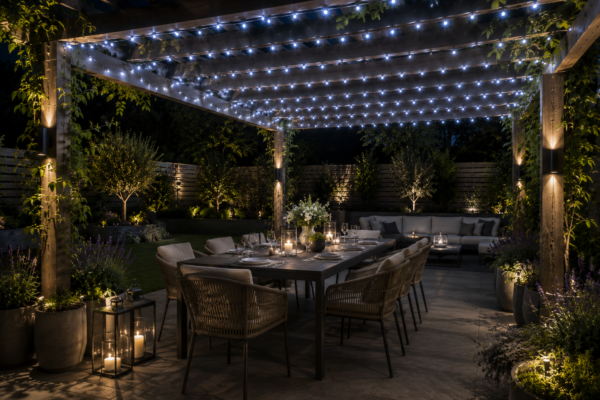 Outdoor string light ice white garden