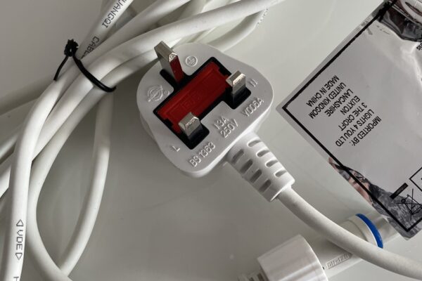White 1 8m power cord